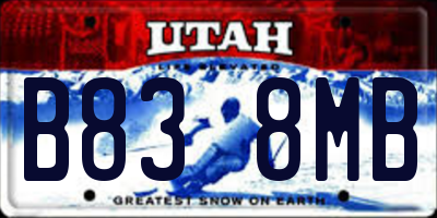 UT license plate B838MB