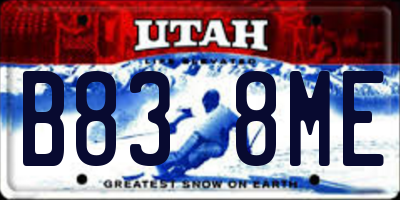 UT license plate B838ME