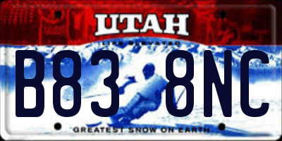 UT license plate B838NC