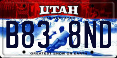UT license plate B838ND