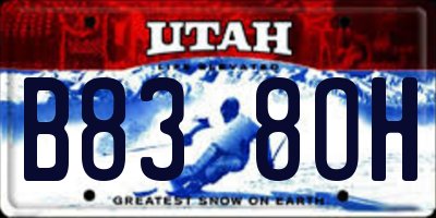 UT license plate B838OH