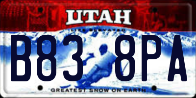 UT license plate B838PA
