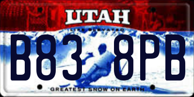 UT license plate B838PB