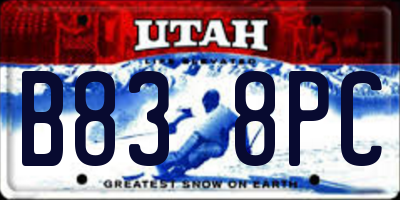 UT license plate B838PC