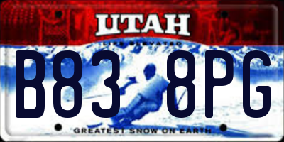 UT license plate B838PG