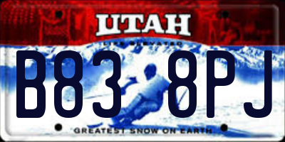 UT license plate B838PJ