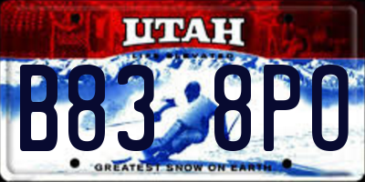 UT license plate B838PO