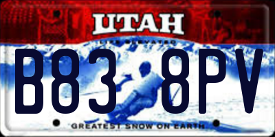 UT license plate B838PV