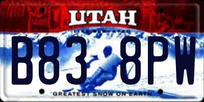 UT license plate B838PW