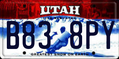 UT license plate B838PY