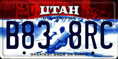 UT license plate B838RC