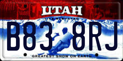 UT license plate B838RJ