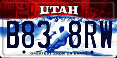 UT license plate B838RW