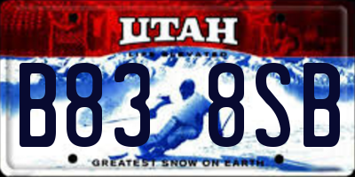 UT license plate B838SB