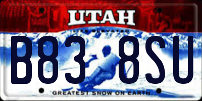 UT license plate B838SU