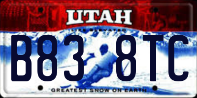 UT license plate B838TC
