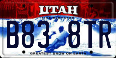 UT license plate B838TR