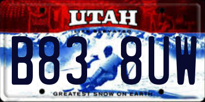 UT license plate B838UW