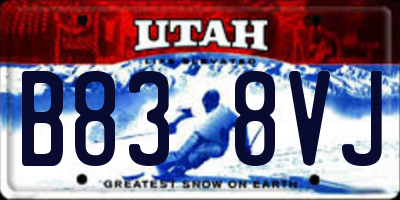UT license plate B838VJ