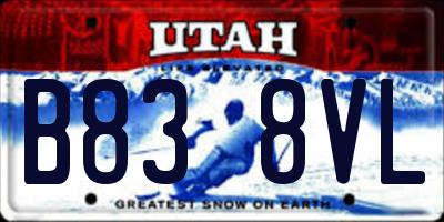 UT license plate B838VL
