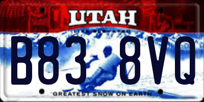 UT license plate B838VQ