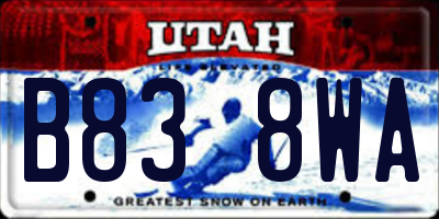 UT license plate B838WA