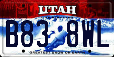 UT license plate B838WL