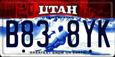 UT license plate B838YK