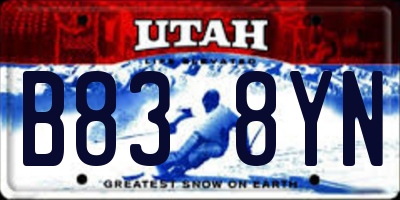 UT license plate B838YN