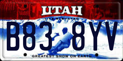 UT license plate B838YV