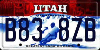 UT license plate B838ZB