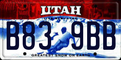 UT license plate B839BB