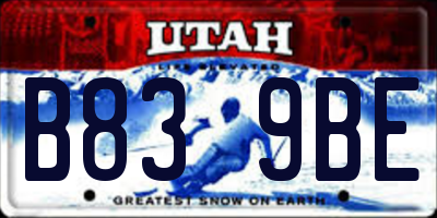 UT license plate B839BE