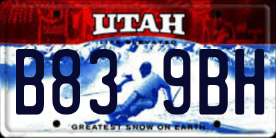 UT license plate B839BH