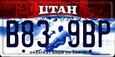 UT license plate B839BP