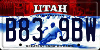 UT license plate B839BW