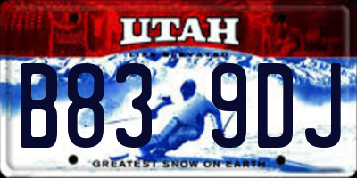 UT license plate B839DJ