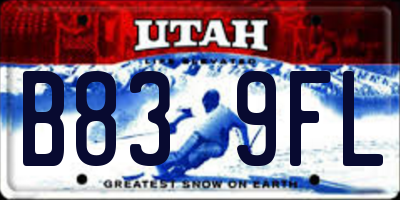 UT license plate B839FL