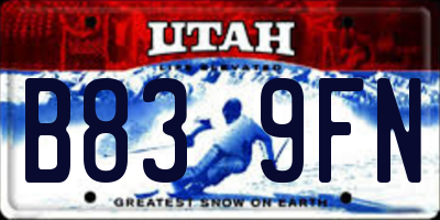 UT license plate B839FN