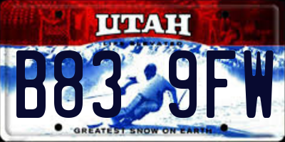 UT license plate B839FW