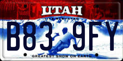 UT license plate B839FY