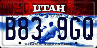 UT license plate B839GQ