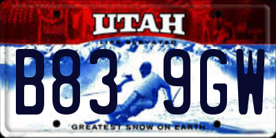 UT license plate B839GW