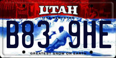 UT license plate B839HE