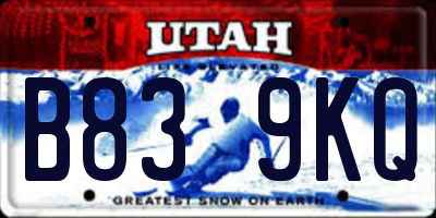 UT license plate B839KQ