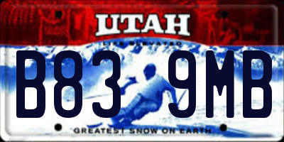 UT license plate B839MB
