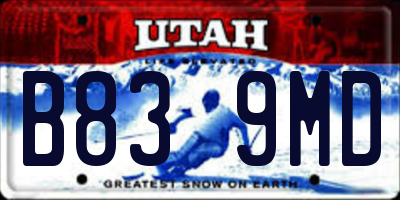 UT license plate B839MD