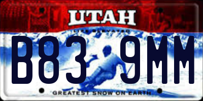 UT license plate B839MM