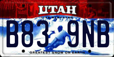 UT license plate B839NB