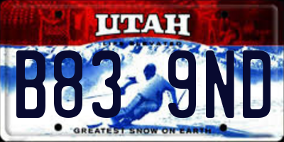 UT license plate B839ND